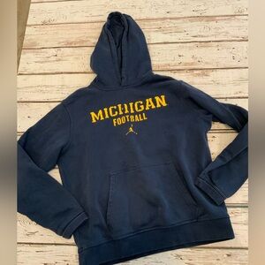 Nike Jordan Michigan Wolverines Hoodie Navy L - Dri-FIT Pullover Training Gym